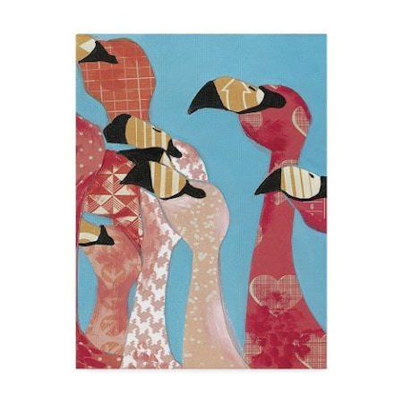 Jennifer Rutledge 'Flock Of Flamingoes I' Canvas Art,18x24